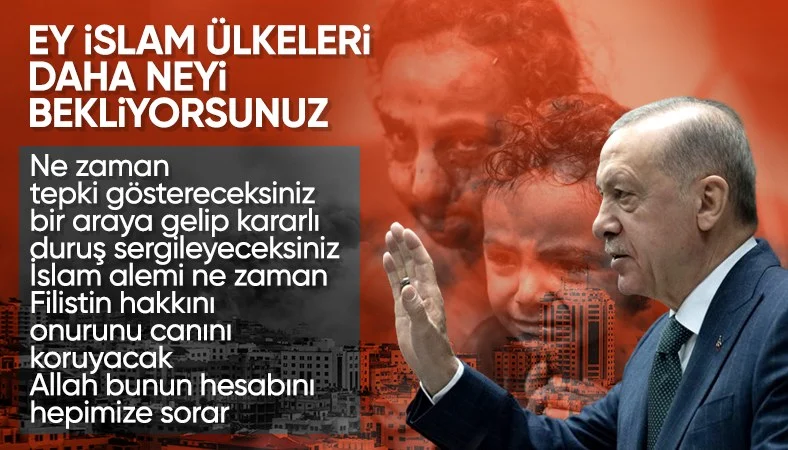 Cumhurbaşkanı Erdoğan'dan İslam ülkelerine Gazze tepkisi